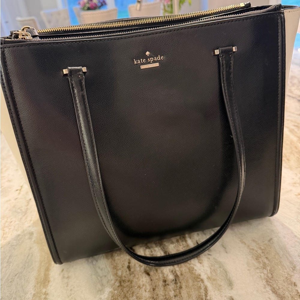 kate spade Black Leather work tote
